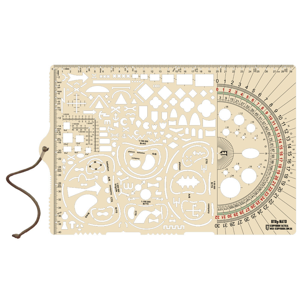 Ecopybook big Tactical ruler Protractor NATO