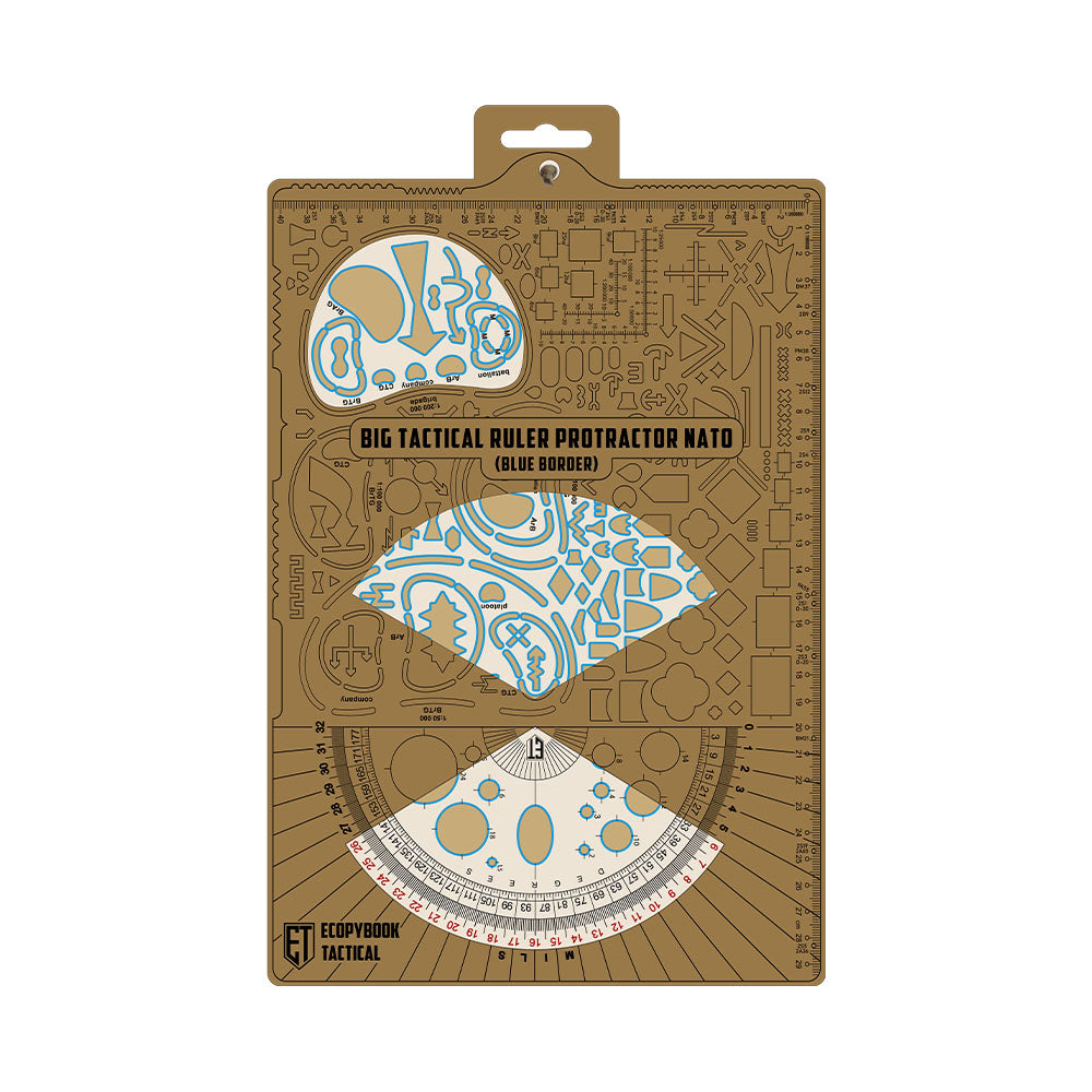 BIG TACTICAL RULER PROTRACTOR NATO 315×208 MM (BLUE EDGE)