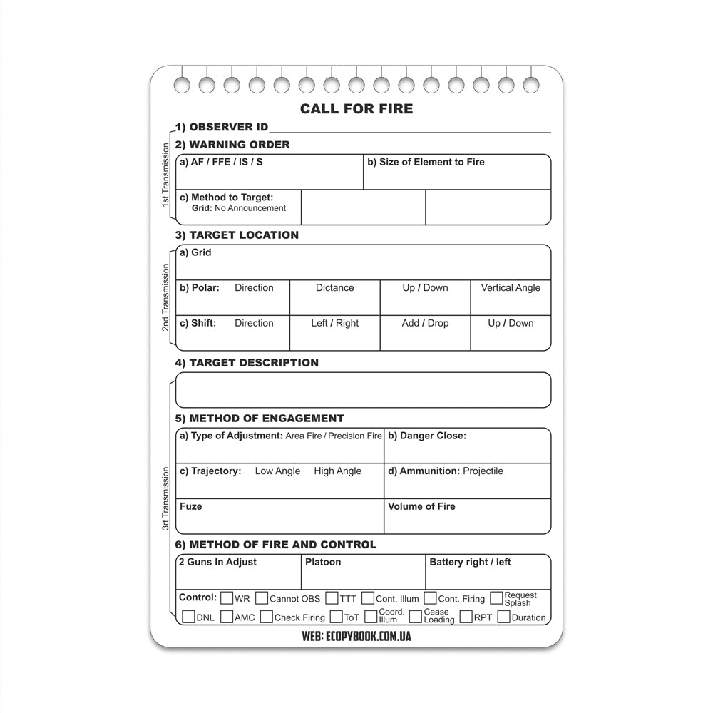 Ecopybook Tactical request for fire support (5 pcs.)