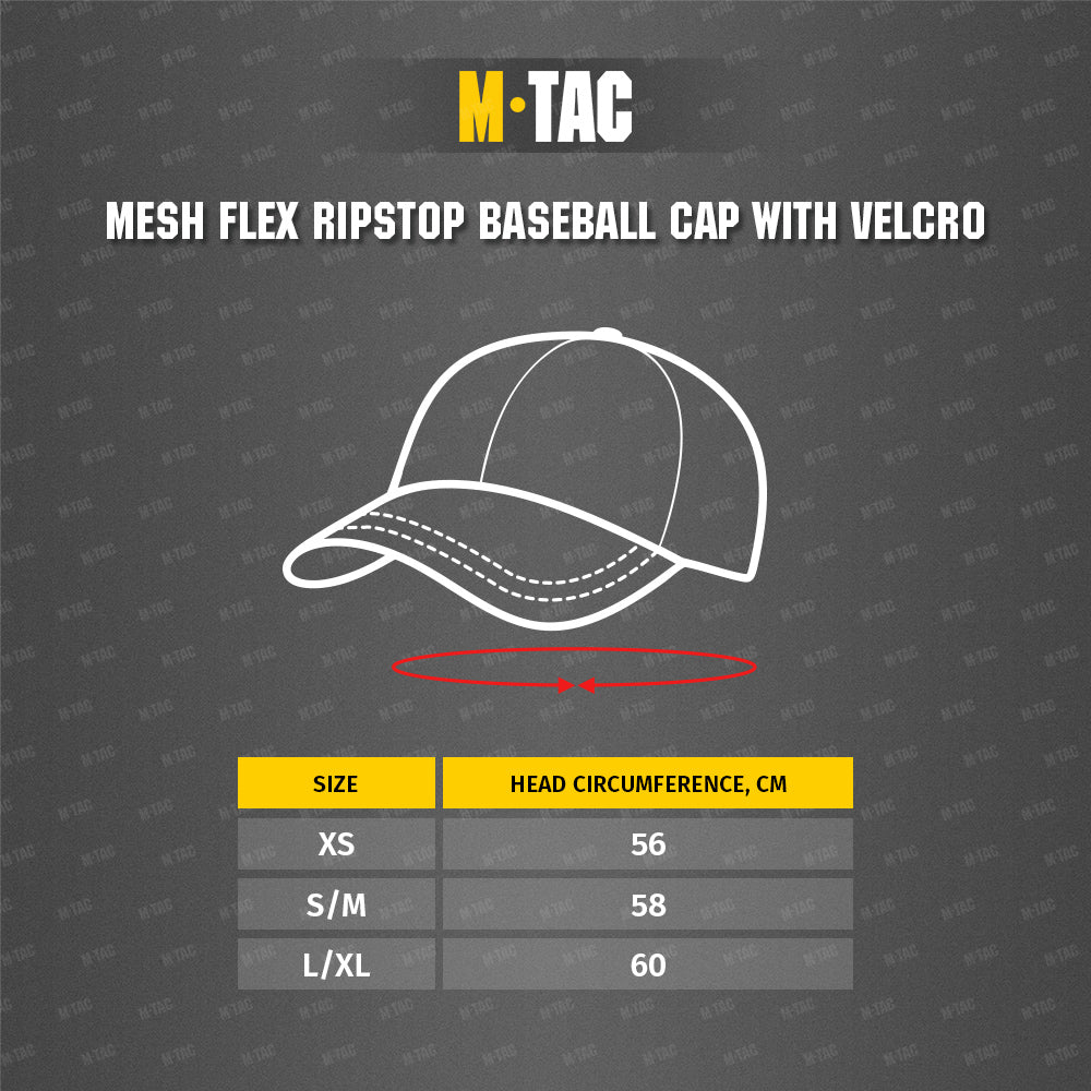 Mesh Flex Ripstop Baseball Cap with velcro