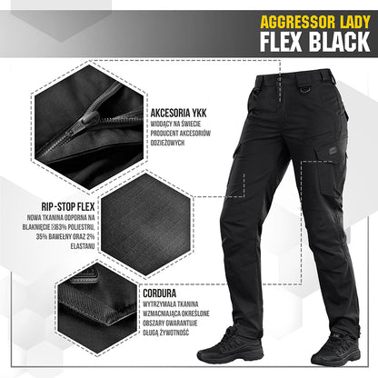 M-Tac pants Aggressor Lady Flex Black 34/34