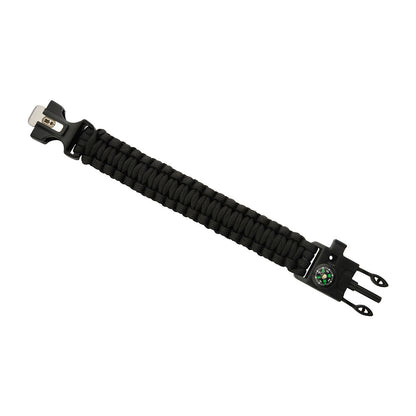 M-Tac paracord bracelet with spark cutter, compass and whistle Black M