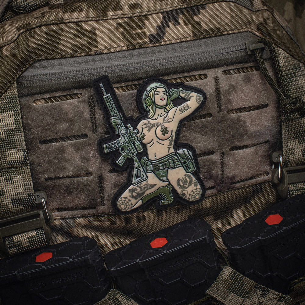 Patch Tactical Girl tattoo Trident PVC MM14