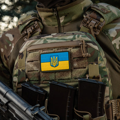 Patch the flag of Ukraine with the coat of arms in relief PVC