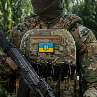 Patch the flag of Ukraine with the trident of the Armed Forces of Ukraine PVC