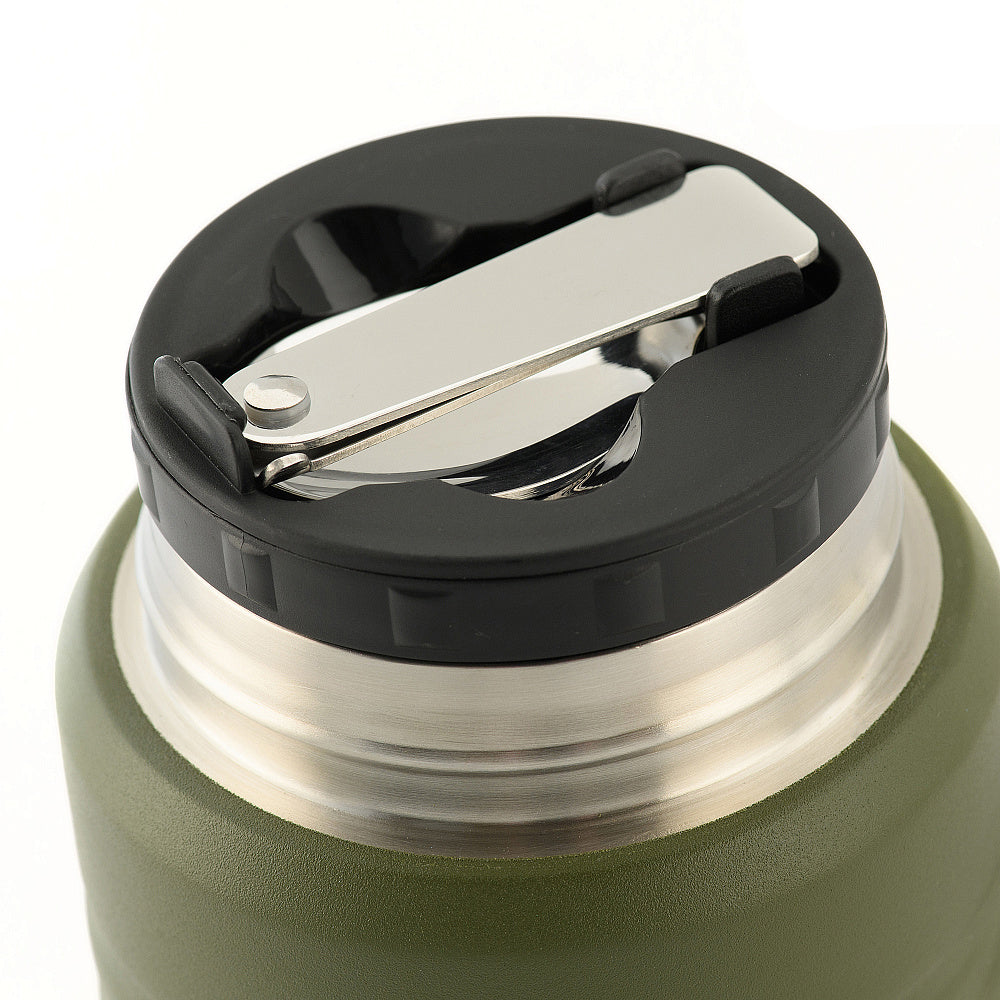 Stainless 750 ml Thermos with folding spoon
