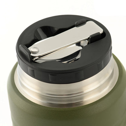 Stainless 750 ml Thermos with folding spoon