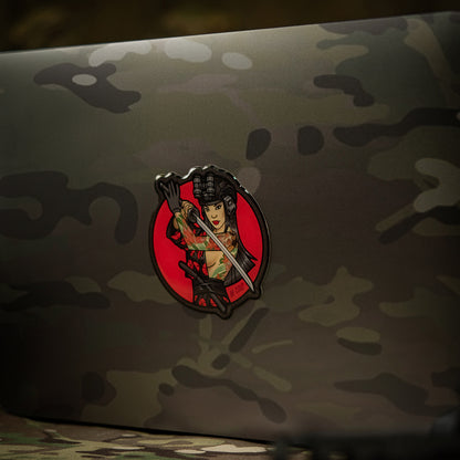 Sticker Tactical Girl #3 Skull on Shoulder