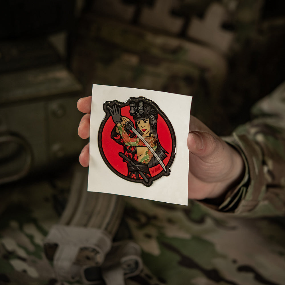 Sticker Tactical Girl #3 Skull on Shoulder