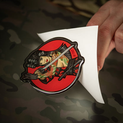 Sticker Tactical Girl #3 Skull on Shoulder
